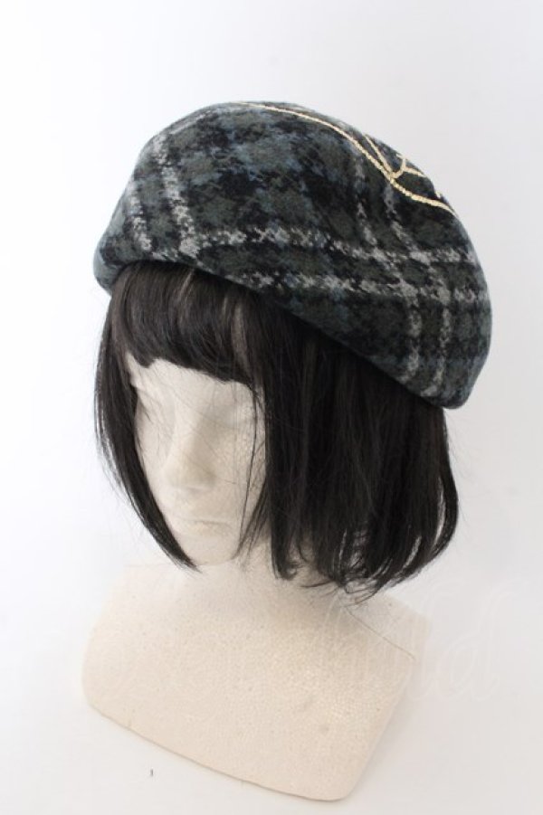 画像2: ヴィヴィアンウエストウッド 中古 / クロックptタータンチェックベレー帽 M グリーン  O-24-12-22-066-ha-IG-OS (2)