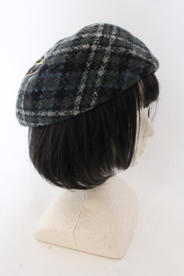 画像3: ヴィヴィアンウエストウッド 中古 / クロックptタータンチェックベレー帽 M グリーン  O-24-12-22-066-ha-IG-OS (3)