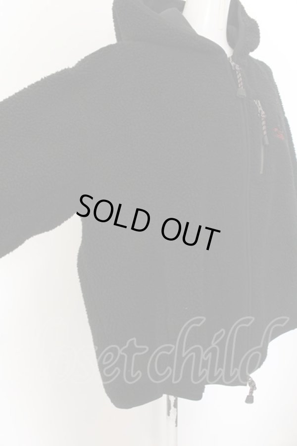 画像4: ヴィヴィアンウエストウッド 中古 / リサイクルポリエステルボアジップフーディー 00 ブラック  O-24-12-22-001-co-IG-OS (4)