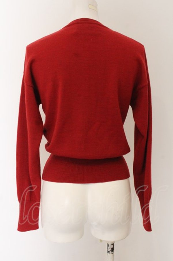 画像3: ヴィヴィアンウエストウッド 中古 / カラーオーブ刺繍カーディガン M レッド  O-24-12-22-017-to-YM-ZY (3)