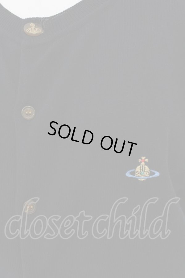 画像2: ヴィヴィアンウエストウッド 中古 / カラーオーブ刺繍ボーイーズカーディガン M ブラック  O-25-01-12-001-to-YM-OS (2)