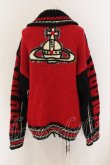 画像4: ヴィヴィアンウエストウッド 中古 / オーブロゴカウチンニットブルゾン 00 ブラックｘレッド  O-25-01-12-005-co-YM-ZH (4)
