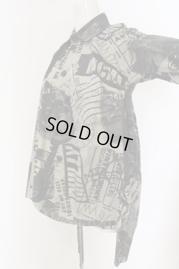 画像3: ANGLOMANIA 中古 / グラフィックプリントBIGシャツ 38 グレー系  O-25-01-12-007-bl-YM-OS (3)