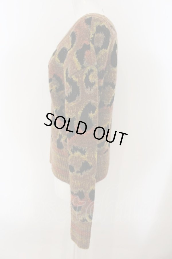 画像3: ヴィヴィアンウエストウッド 中古 / レオパードジャガードニット 00 ブラウン  O-25-01-19-013-to-IG-ZH (3)