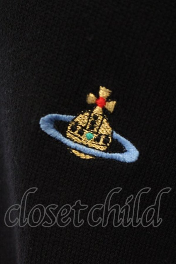 画像2: ヴィヴィアンウエストウッド 中古 / カラーオーブ刺繍ロングカーディガン L ブラック  O-25-01-19-017-to-IG-ZY (2)