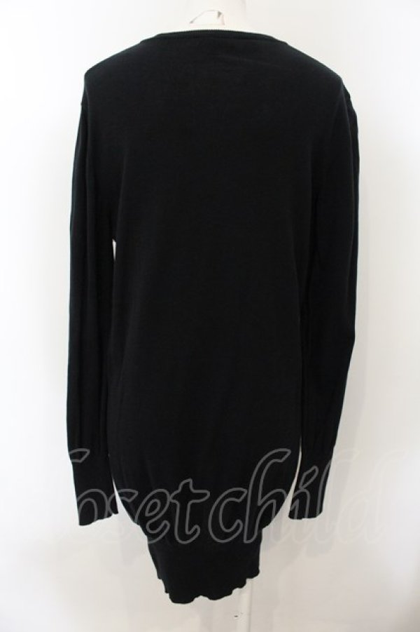 画像4: ヴィヴィアンウエストウッド 中古 / カラーオーブ刺繍ロングカーディガン L ブラック  O-25-01-19-017-to-IG-ZY (4)