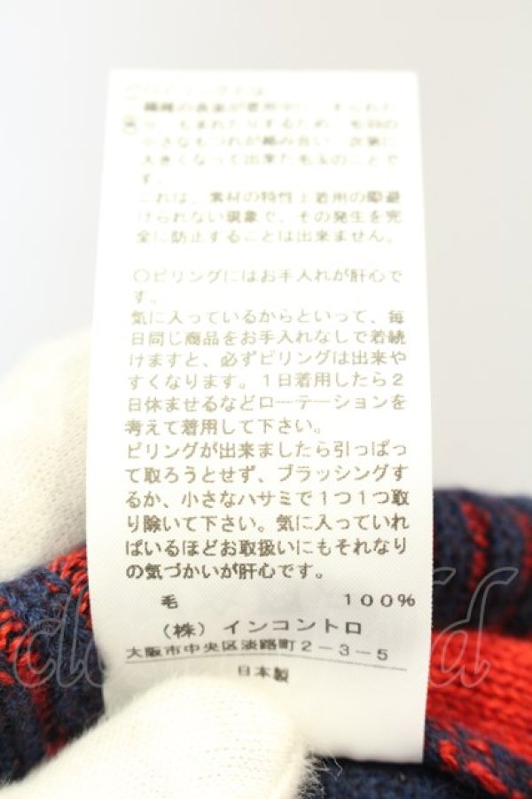 画像5: ヴィヴィアンウエストウッド / レジスターレースカーディガン 00 レッドxネイビー  O-25-01-26-004-to-YM-ZY (5)