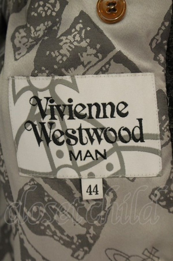 画像8: ヴィヴィアンウエストウッド MAN / ダブルチェスターコート 44 グレー  O-25-01-26-007-sk-YM-ZH (8)