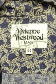 画像6: ヴィヴィアンウエストウッド MAN / オーブ総柄フロントアシメシャツ 44 ネイビーｘイエローｘピンク  O-25-01-26-008-to-YM-ZY (6)