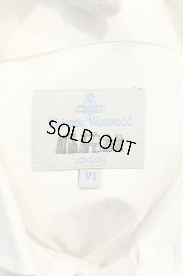 画像6: ヴィヴィアンウエストウッド MAN / 単色オーブ刺繍高襟シャツ 6 ホワイト  O-25-01-26-014-bl-YM-ZH (6)