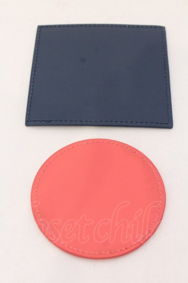 画像2: ヴィヴィアンウエストウッド 中古 / レザーラウンドミラー  ネイビーxオレンジ  O-25-02-09-023-gd-YM-ZH (2)