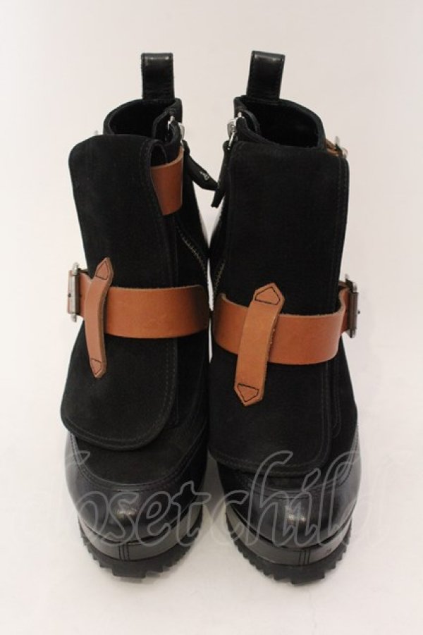 画像2: ヴィヴィアンウエストウッド 中古 / ウェッジソールボンテージブーツ 38(24cm) ブラックxブラウン  O-25-02-09-031-sh-YM-ZI (2)