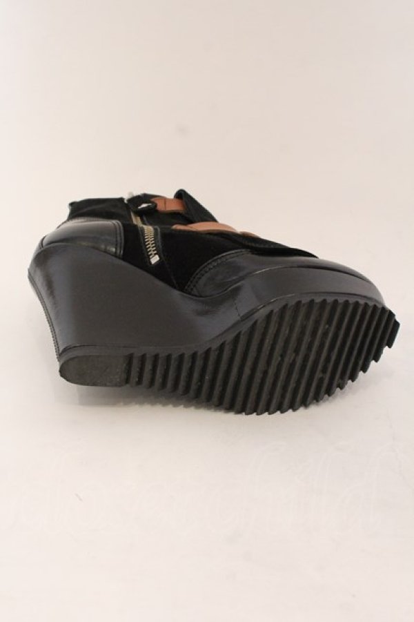 画像7: ヴィヴィアンウエストウッド 中古 / ウェッジソールボンテージブーツ 38(24cm) ブラックxブラウン  O-25-02-09-031-sh-YM-ZI (7)