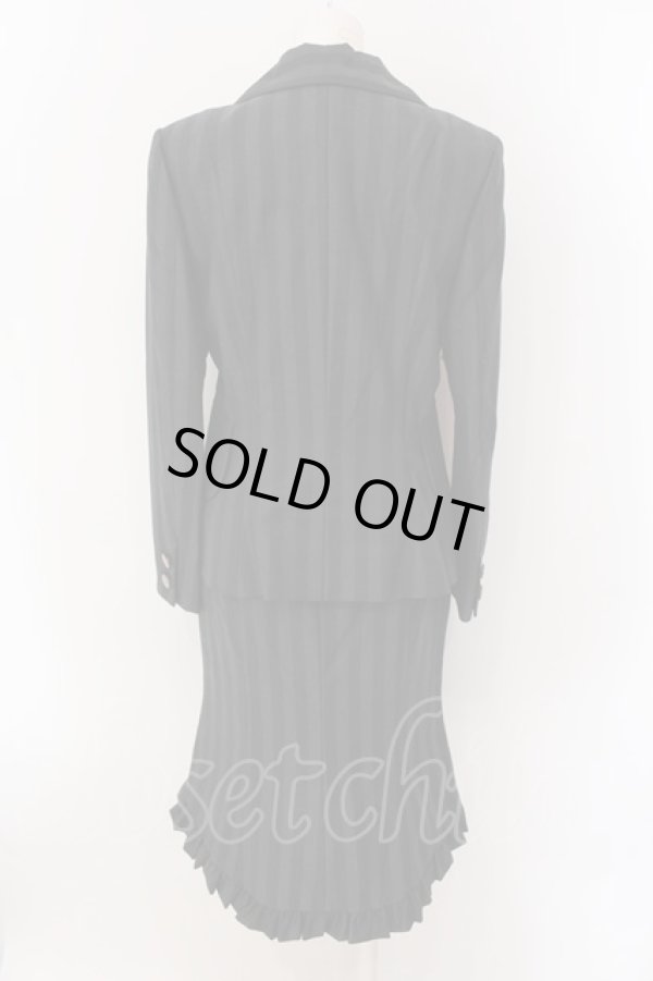 画像4: ヴィヴィアンウエストウッド 中古 / フリルストライプラブジャケット セットアップ JKT3/SK2 ブラック  O-25-02-09-033-su-YM-OS (4)