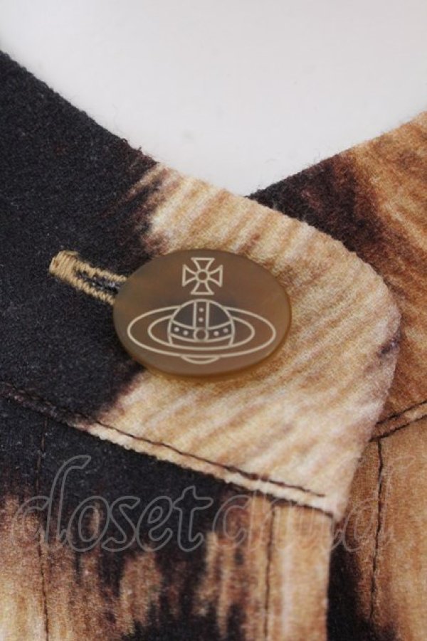 画像2: ヴィヴィアンウエストウッド 中古 / バルーン袖レオパードワンピース 00 ブラウン  O-25-02-09-040-op-YM-ZH (2)