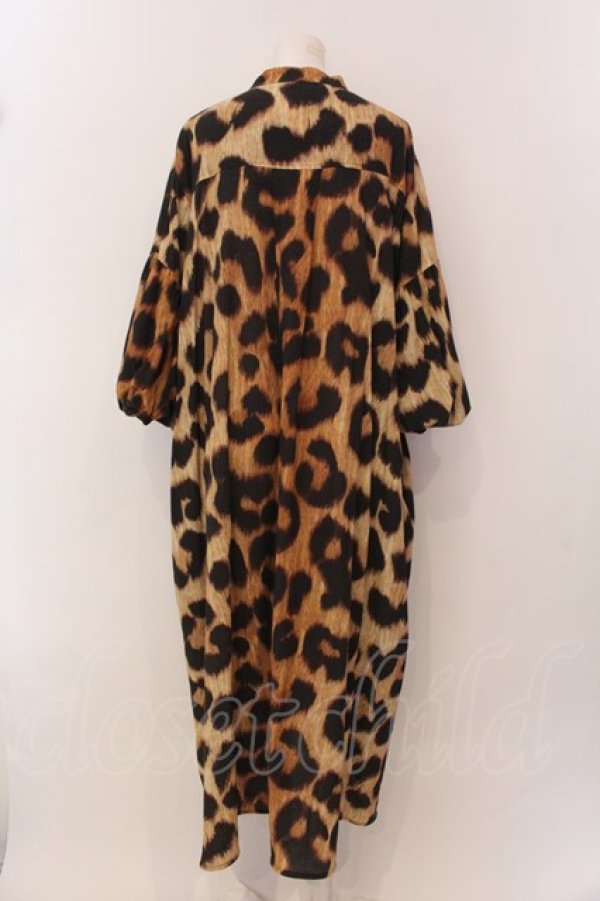画像4: ヴィヴィアンウエストウッド 中古 / バルーン袖レオパードワンピース 00 ブラウン  O-25-02-09-040-op-YM-ZH (4)