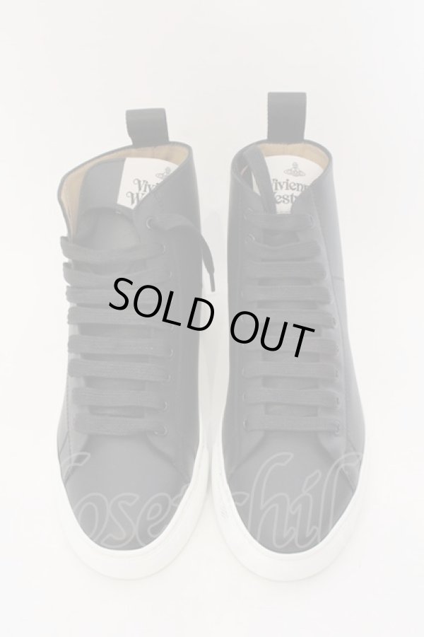 画像2: ヴィヴィアンウエストウッド 中古 / HIGH TOP TENNIS TRAINER スニーカー 39(約24.5cm) ブラック  O-25-02-09-071-sh-YM-OS (2)