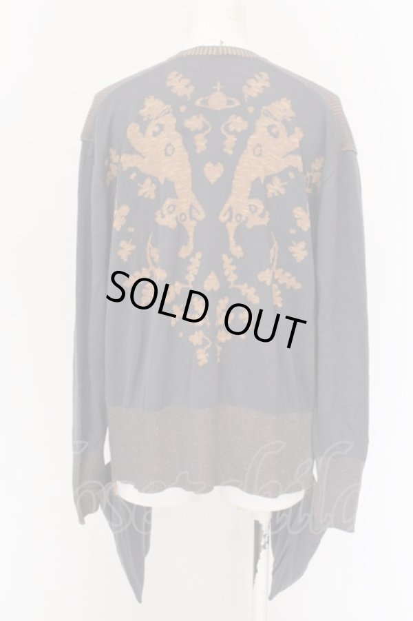 画像2: ヴィヴィアンウエストウッド 中古 / グラフィックドッグジャガードカーディガン 2 ブルーグレイ  O-25-02-23-034-to-YM-ZH (2)