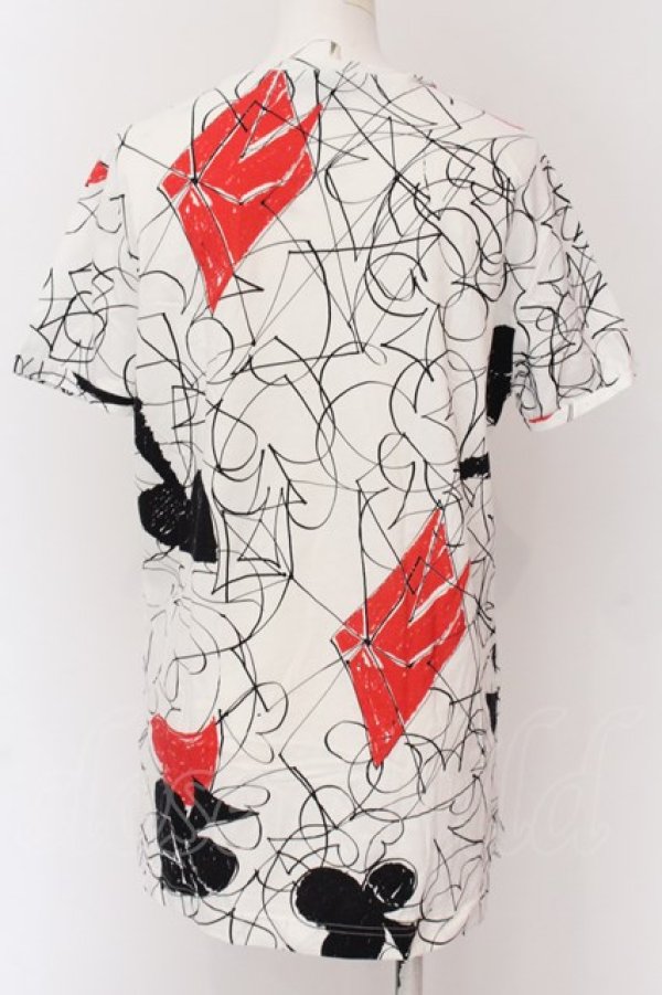画像2: ヴィヴィアンウエストウッド 中古 / HOUSE OF CARD半袖Tシャツ M ホワイト×ブラック×レッド  O-25-02-23-001-ts-IG-ZY (2)