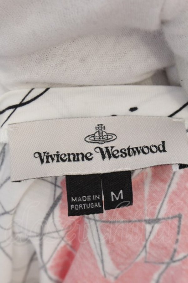 画像3: ヴィヴィアンウエストウッド 中古 / HOUSE OF CARD半袖Tシャツ M ホワイト×ブラック×レッド  O-25-02-23-001-ts-IG-ZY (3)