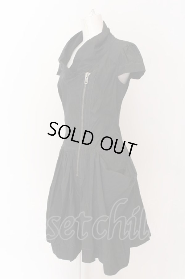 画像2: ヴィヴィアンウエストウッド 中古 / ハーフZIPフレアーワンピース 2 ブラック  O-25-02-23-084-op-IG-OS (2)