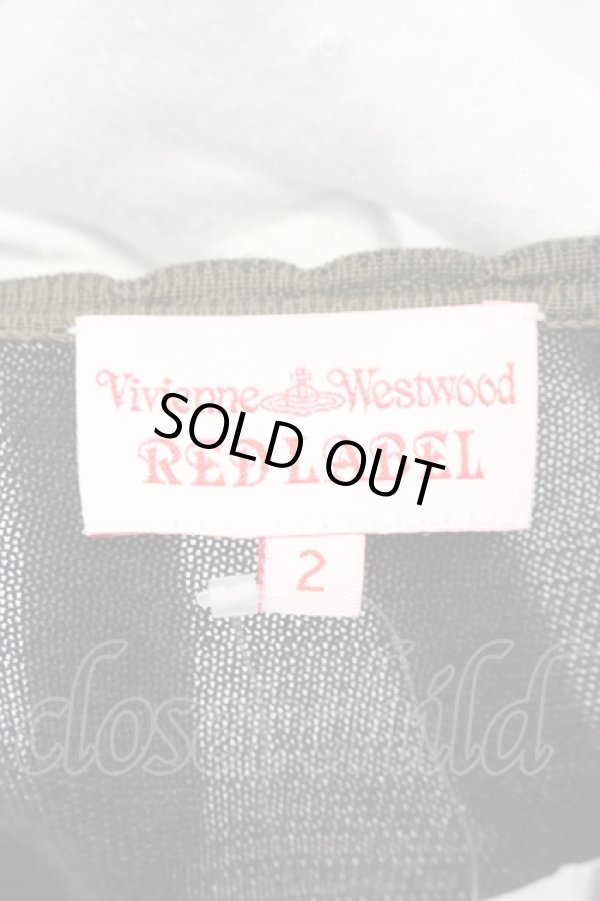 画像4: ヴィヴィアンウエストウッド 中古 / 単色オーブ刺繍リブフリルカーディガン 2 カーキグリーン  O-25-02-23-087-to-IG-OS (4)