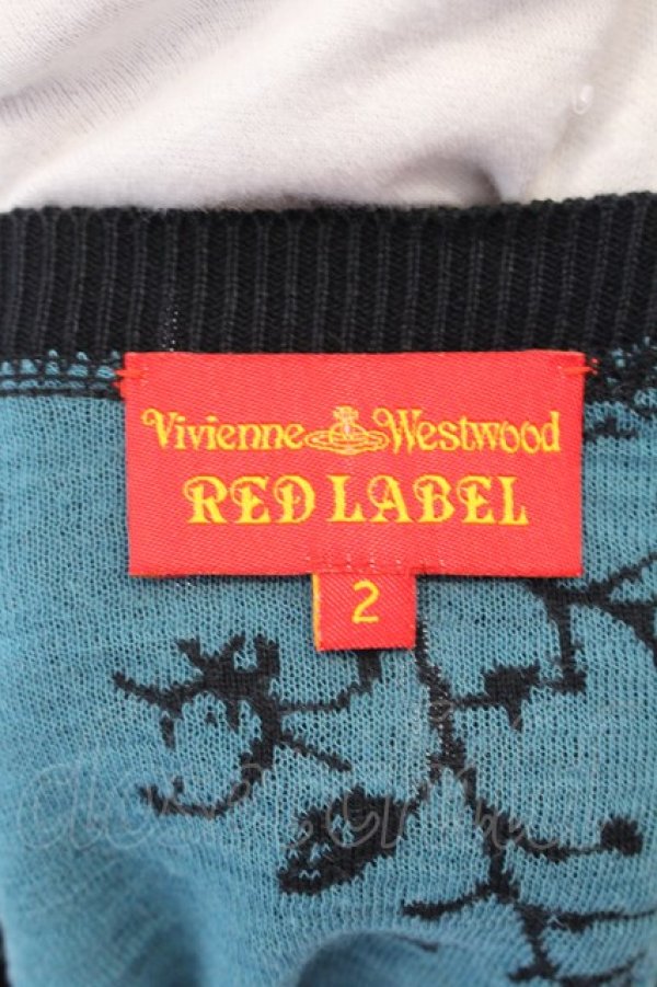 画像5: ヴィヴィアンウエストウッド 中古 / オーブフラワーロングカーディガン 2 ブラック×ターコイズ  O-25-02-23-090-to-IG-ZH (5)