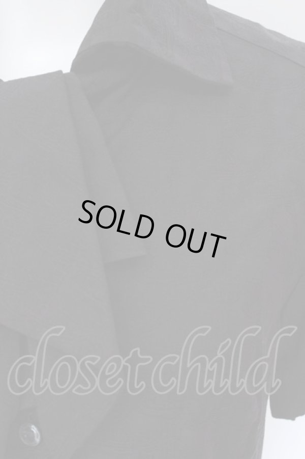 画像2: ヴィヴィアンウエストウッド 中古 / リピートオーブジャガード 半袖ブラウス 02 ブラック  O-25-02-23-098-bl-IG-ZH (2)