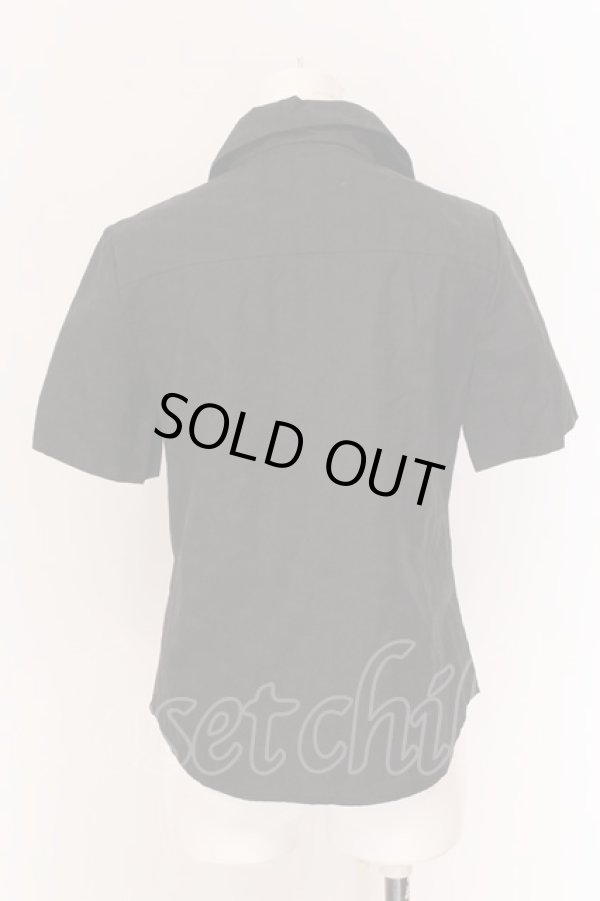 画像3: ヴィヴィアンウエストウッド 中古 / リピートオーブジャガード 半袖ブラウス 02 ブラック  O-25-02-23-098-bl-IG-ZH (3)