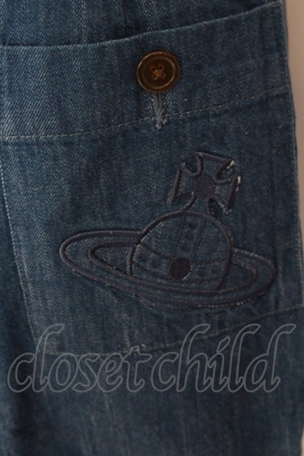 画像3: ヴィヴィアンウエストウッド 中古 / コットンストレッチデニムサルエルパンツ 1 インディゴ  O-25-02-23-123-pa-YM-ZH (3)