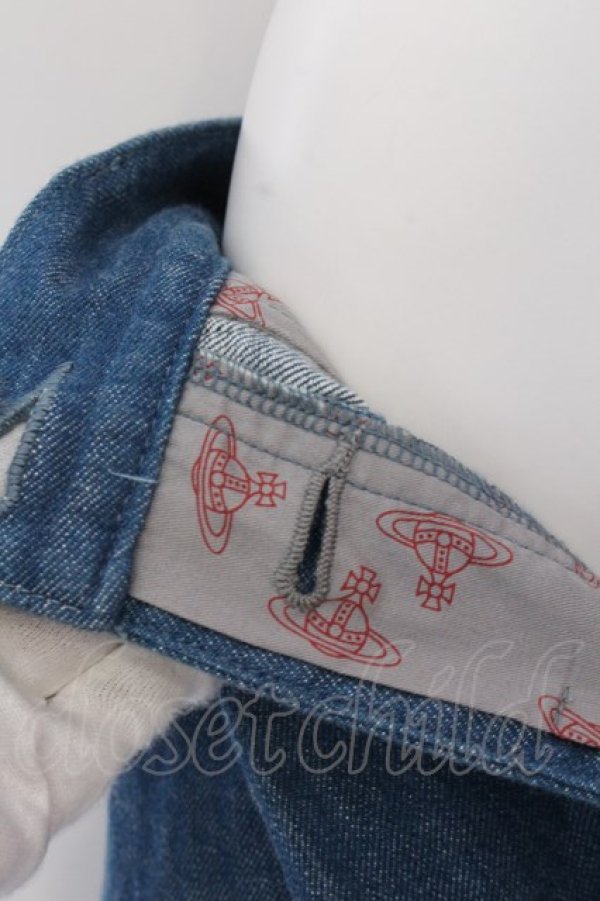 画像4: ヴィヴィアンウエストウッド 中古 / コットンストレッチデニムサルエルパンツ 1 インディゴ  O-25-02-23-123-pa-YM-ZH (4)