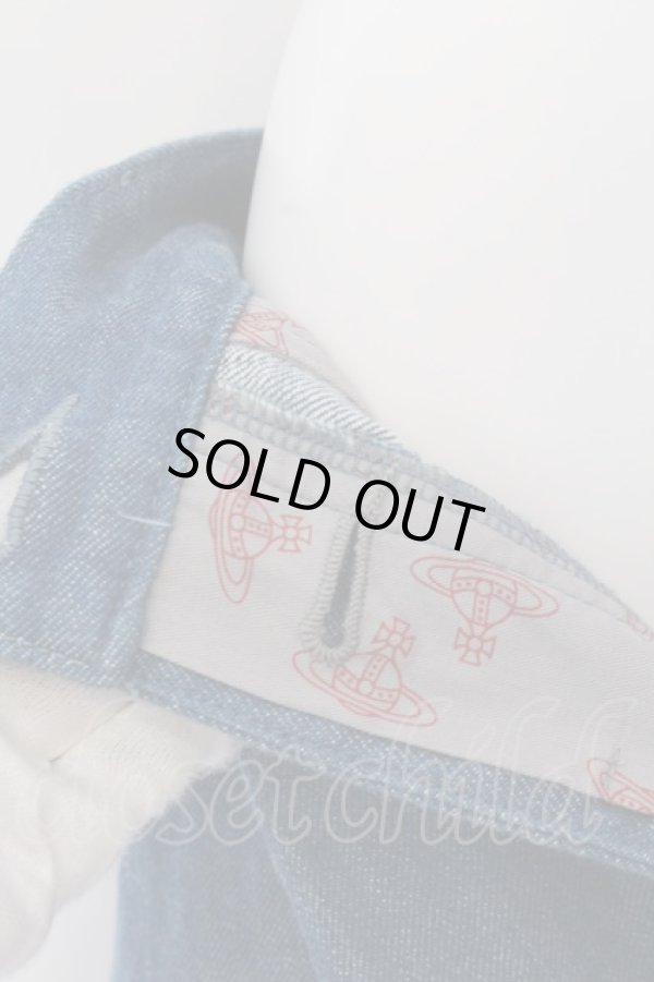 画像4: ヴィヴィアンウエストウッド 中古 / コットンストレッチデニムサルエルパンツ 1 インディゴ  O-25-02-23-123-pa-YM-ZH (4)