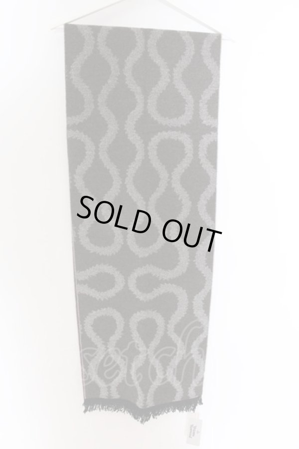 画像2: ヴィヴィアンウエストウッド 中古 / frie squiggle scarf スカーフ  チャコール×パープル  O-25-02-23-157-gd-IG-ZH (2)