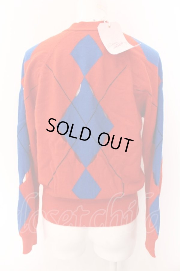 画像5: ヴィヴィアンウエストウッド 中古 / Johnstons of Elginコラボニットカーディガン XS レッドxブルー  O-25-03-09-017-to-YM-ZH (5)