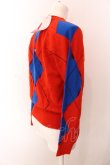 画像6: ヴィヴィアンウエストウッド 中古 / Johnstons of Elginコラボニットカーディガン XS レッドｘブルー  O-25-03-09-017-to-YM-ZH (6)