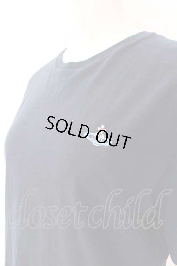 画像2: ヴィヴィアンウエストウッド MAN 中古 / 銀オーブ刺繍クルーネックTシャツ M ネイビー  O-25-03-09-020-ts-YM-OS (2)