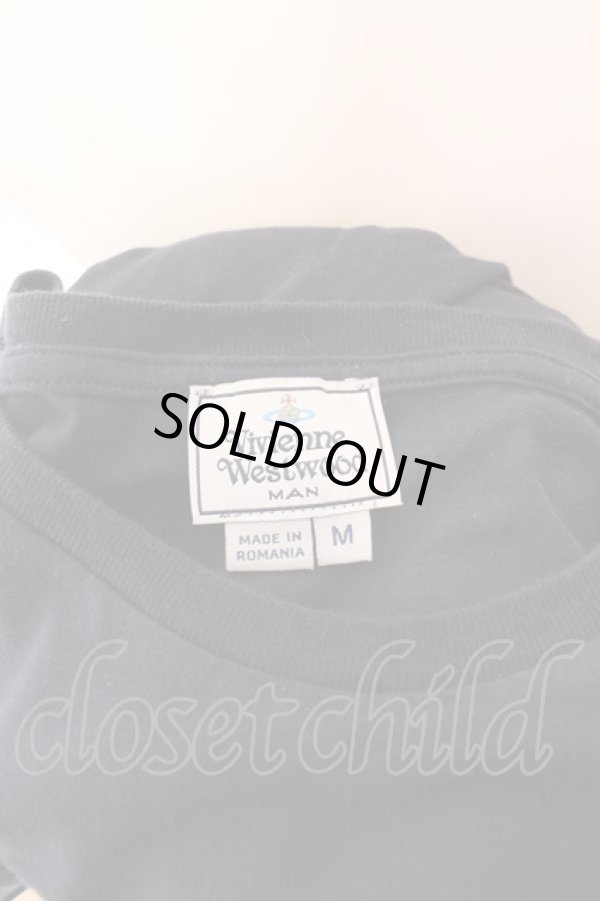 画像6: ヴィヴィアンウエストウッド MAN 中古 / 銀オーブ刺繍クルーネックTシャツ M ネイビー  O-25-03-09-020-ts-YM-OS (6)