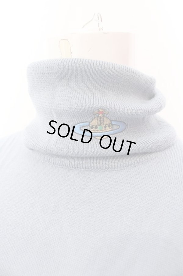 画像2: ヴィヴィアンウエストウッド 中古 / カラーオーブ刺繍タートルネックベスト  ブルー  O-25-03-09-024-to-YM-OS (2)