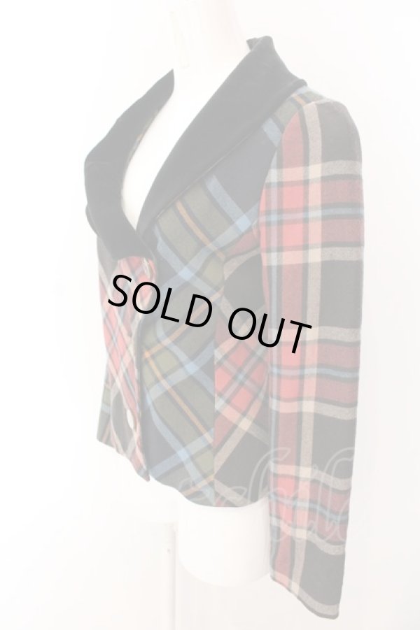 画像2: ヴィヴィアンウエストウッド 中古 / ユニバーサルチェックジャケット 2 マルチ  O-25-03-09-025-jc-YM-OS (2)