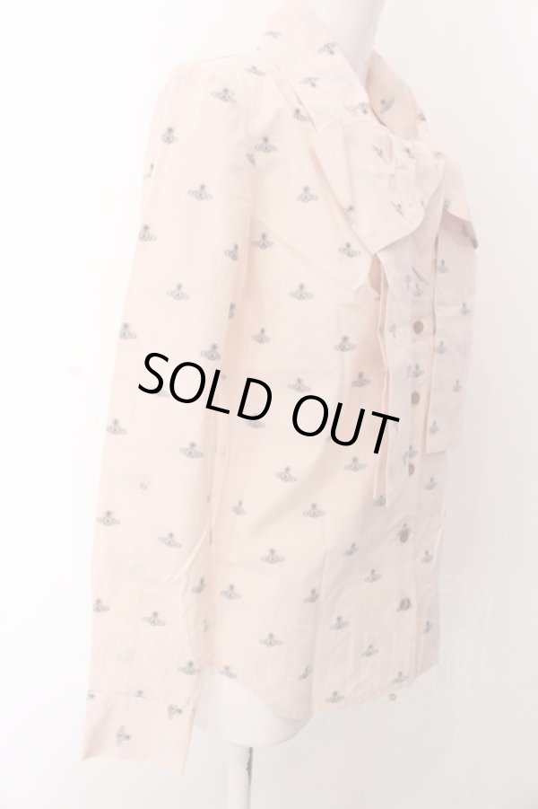 画像4: ヴィヴィアンウエストウッド 中古 / オーブドットタイフロントシャツ 2 ピンク  O-25-03-09-029-bl-YM-OS (4)