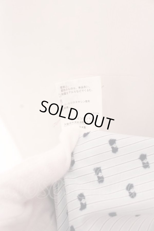 画像8: ヴィヴィアンウエストウッド 中古 / マイクロオーブストライプ半袖ブラウス 3 サックス  O-25-03-09-031-bl-YM-OS (8)