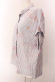 画像3: ヴィヴィアンウエストウッド 中古 / 半袖ストライプブラウス 2 ブルー  O-25-03-09-034-bl-YM-OS (3)