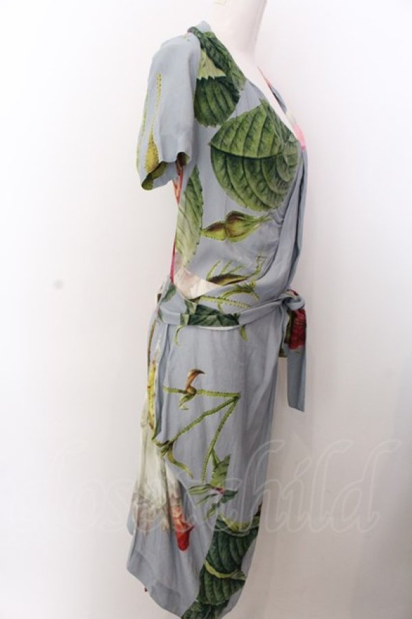 画像3: ANGLOMANIA 中古 / ローズドレープワンピース 40 マルチ(サックス)  O-25-03-09-036-op-YM-ZH (3)