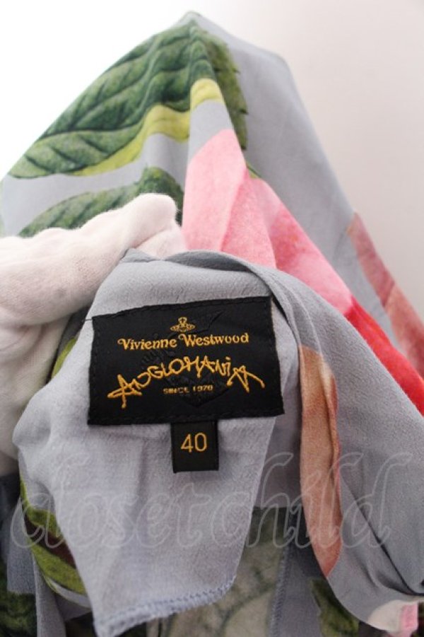 画像5: ANGLOMANIA 中古 / ローズドレープワンピース 40 マルチ(サックス)  O-25-03-09-036-op-YM-ZH (5)