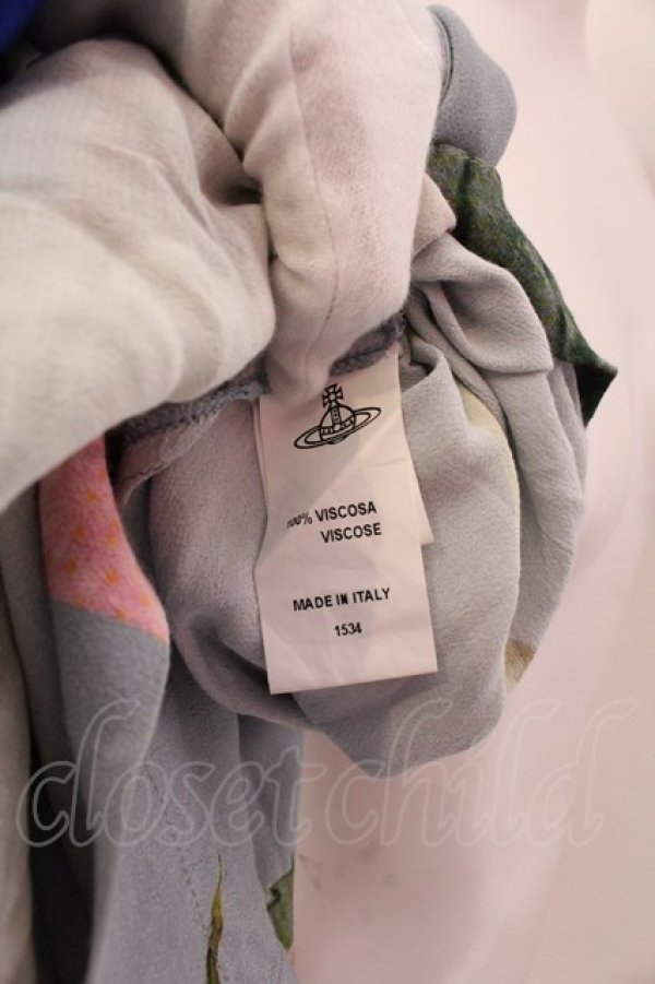 画像6: ANGLOMANIA 中古 / ローズドレープワンピース 40 マルチ(サックス)  O-25-03-09-036-op-YM-ZH (6)