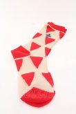 画像2: ヴィヴィアンウエストウッド 中古 / ナイロンメッシュソックス  レッドｘベージュ  O-25-03-09-053-gd-YM-OS (2)