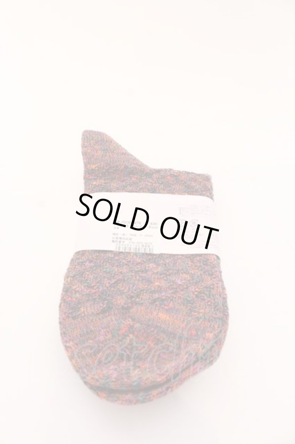 画像2: ヴィヴィアンウエストウッド 中古 / デザインニットソックス 22.5-24.5 オレンジミックス  O-25-03-09-063-gd-YM-ZH (2)