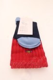 画像2: ヴィヴィアンウエストウッド 中古 / デザインニットソックス 22.5-24.5 レッドｘブラックｘブルー  O-25-03-09-065-gd-YM-OS (2)