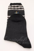 画像2: ヴィヴィアンウエストウッド 中古 / デザインソックス  ブラックｘブラウン  O-25-03-09-081-gd-YM-OS (2)
