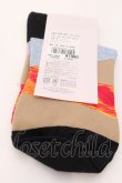 画像2: ヴィヴィアンウエストウッド 中古 / デザインソックス 22.5-24.5 ブラックｘベージュｘラベンダー  O-25-03-09-084-gd-YM-OS (2)